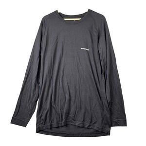 Montbell Super Merino Wool MW Long Sleeve Shirt Mens XL Black 1107654 Base Layer